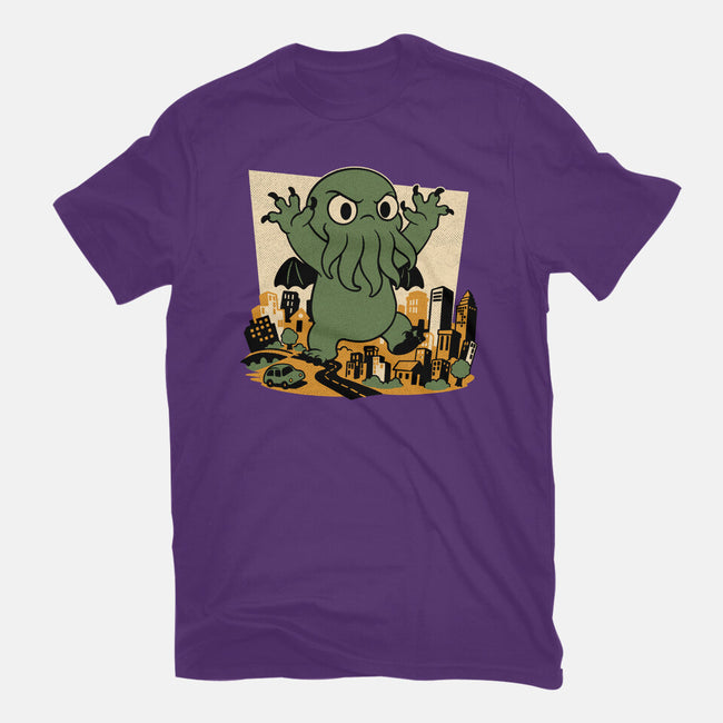 Cthulhu City Destruction-Mens-Basic-Tee-Studio Mootant