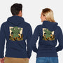 Cthulhu City Destruction-Unisex-Zip-Up-Sweatshirt-Studio Mootant