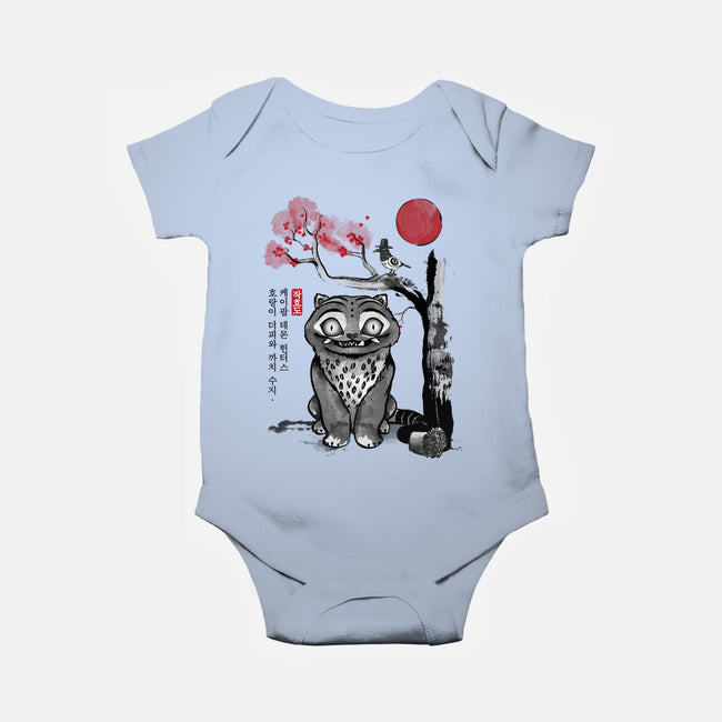 The Tiger And The Magpie Sumi-e-Baby-Basic-Onesie-DrMonekers