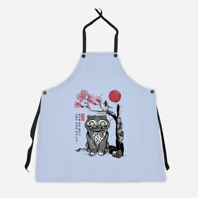 The Tiger And The Magpie Sumi-e-Unisex-Kitchen-Apron-DrMonekers