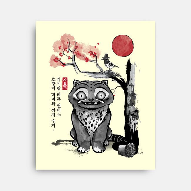 The Tiger And The Magpie Sumi-e-None-Stretched-Canvas-DrMonekers