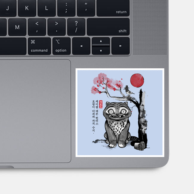 The Tiger And The Magpie Sumi-e-None-Glossy-Sticker-DrMonekers