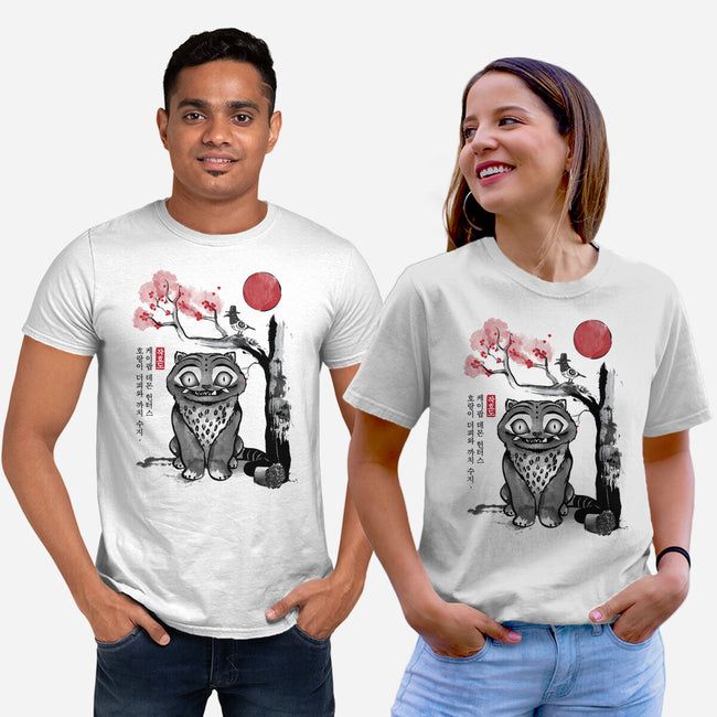 The Tiger And The Magpie Sumi-e-Unisex-Basic-Tee-DrMonekers