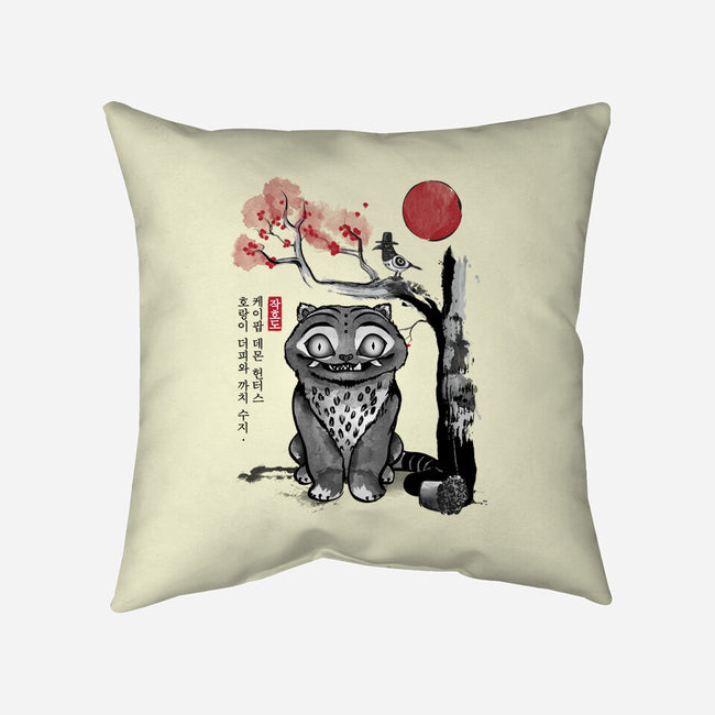 The Tiger And The Magpie Sumi-e-None-Removable Cover w Insert-Throw Pillow-DrMonekers