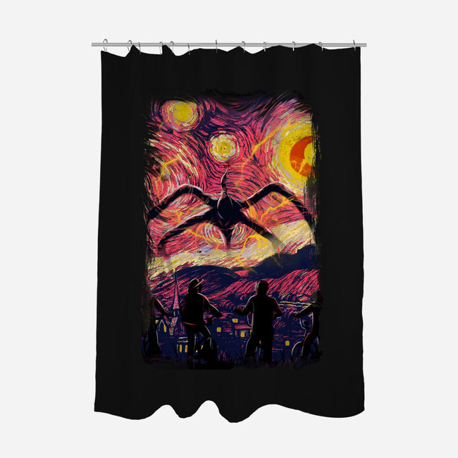 Monster In Starrynight-None-Polyester-Shower Curtain-fanfabio