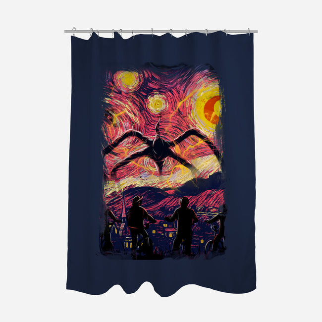 Monster In Starrynight-None-Polyester-Shower Curtain-fanfabio