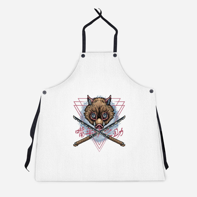 Raging Boar-Unisex-Kitchen-Apron-glitchygorilla