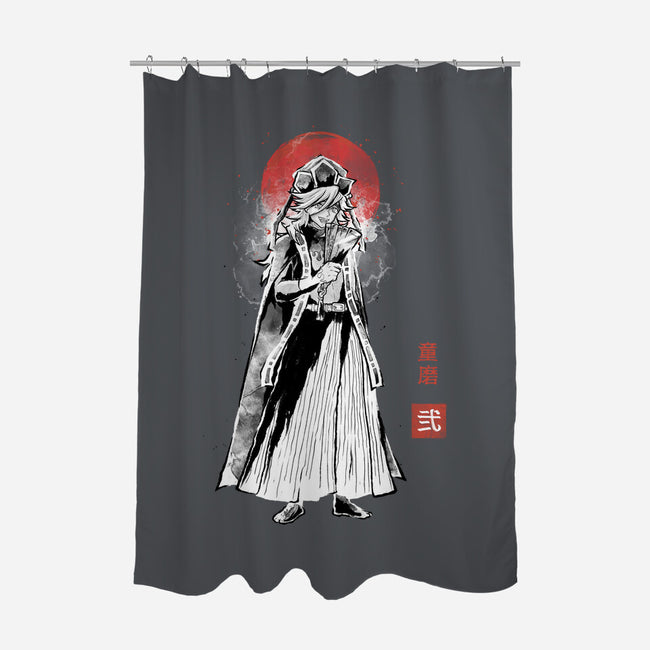 Doma Sumi-e-None-Polyester-Shower Curtain-Astrobot Invention