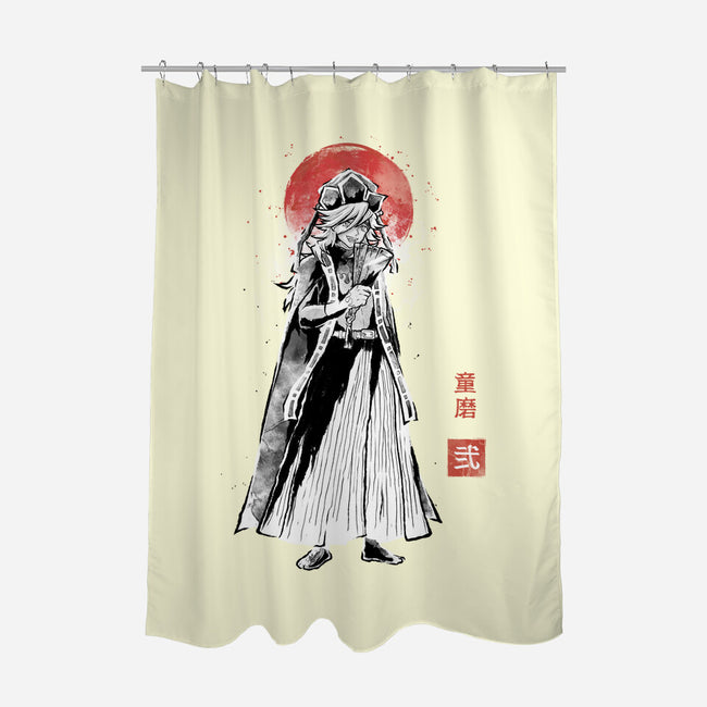Doma Sumi-e-None-Polyester-Shower Curtain-Astrobot Invention