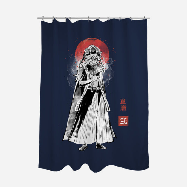 Doma Sumi-e-None-Polyester-Shower Curtain-Astrobot Invention