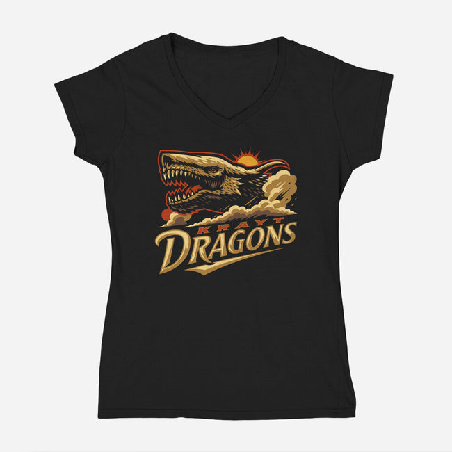 Krayt Dragons-Womens-V-Neck-Tee-Wheels