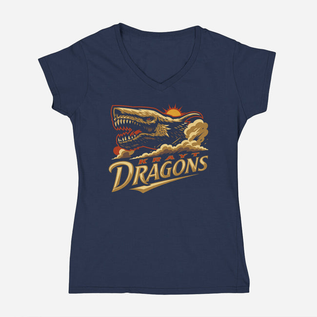 Krayt Dragons-Womens-V-Neck-Tee-Wheels
