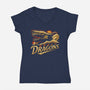 Krayt Dragons-Womens-V-Neck-Tee-Wheels