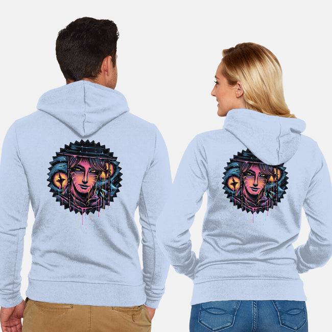Rise From The Darkness-Unisex-Zip-Up-Sweatshirt-glitchygorilla