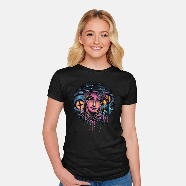 Rise From The Darkness-Womens-Fitted-Tee-glitchygorilla