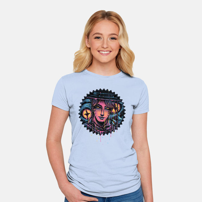 Rise From The Darkness-Womens-Fitted-Tee-glitchygorilla