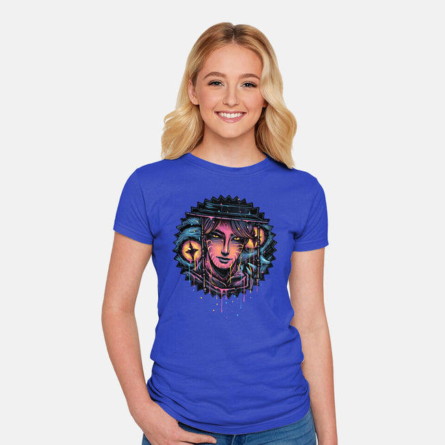 Rise From The Darkness-Womens-Fitted-Tee-glitchygorilla