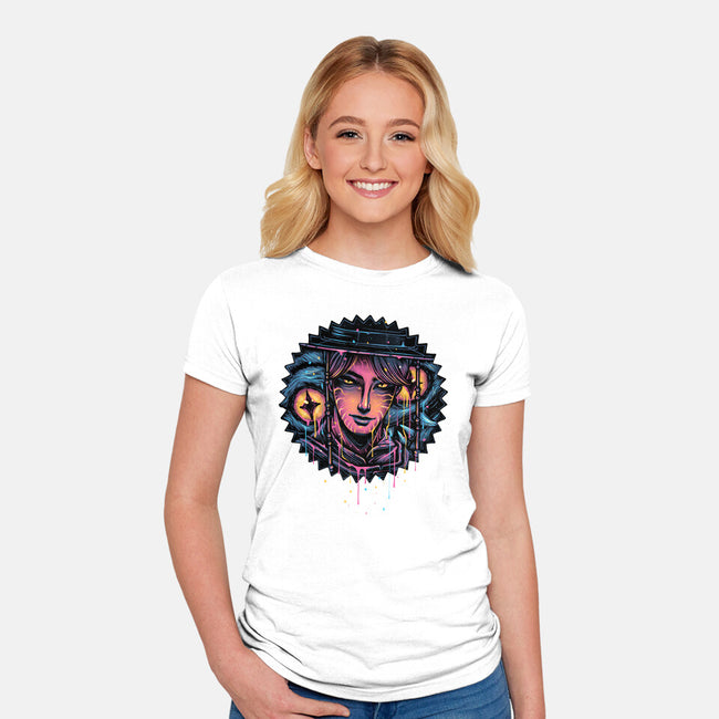 Rise From The Darkness-Womens-Fitted-Tee-glitchygorilla