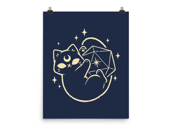 Cute Magical Black Cat D20