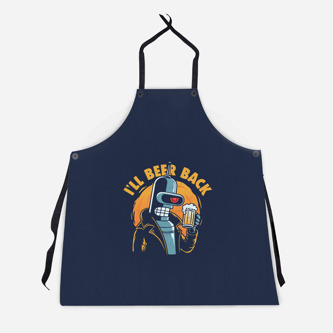 I'll Beer Back-Unisex-Kitchen-Apron-Marinho