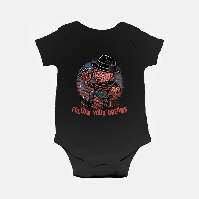 Follow Your Dreams Or Nightmares-Baby-Basic-Onesie-glitchygorilla