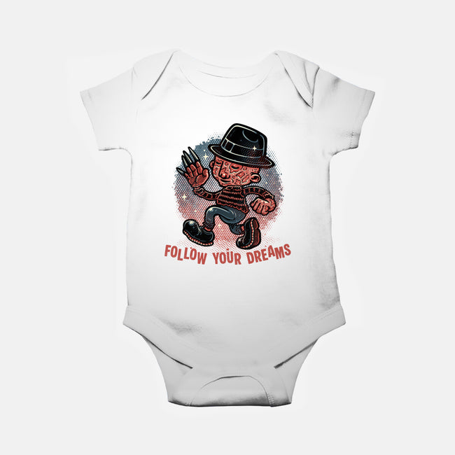 Follow Your Dreams Or Nightmares-Baby-Basic-Onesie-glitchygorilla