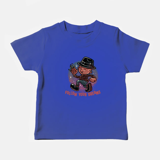 Follow Your Dreams Or Nightmares-Baby-Basic-Tee-glitchygorilla