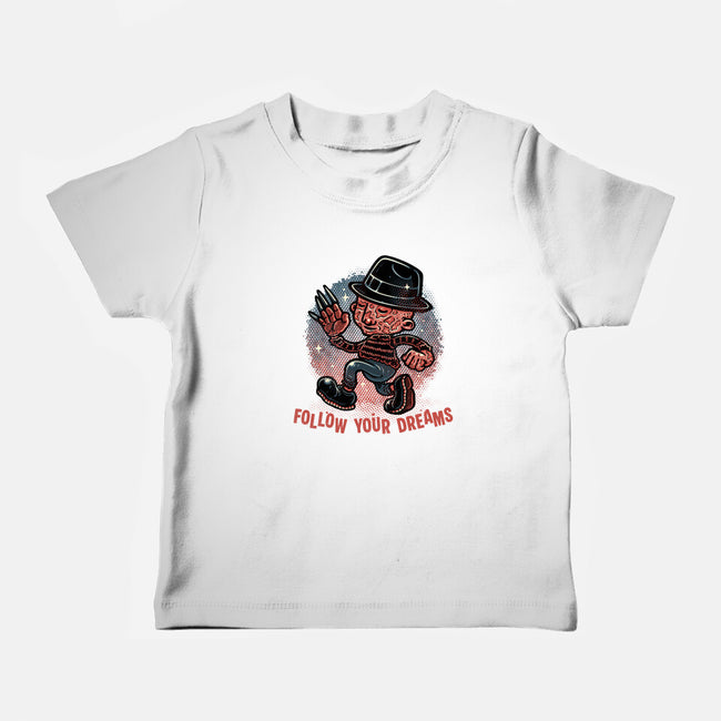 Follow Your Dreams Or Nightmares-Baby-Basic-Tee-glitchygorilla