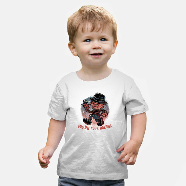 Follow Your Dreams Or Nightmares-Baby-Basic-Tee-glitchygorilla