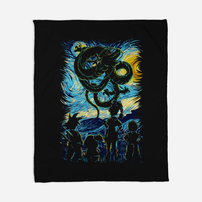 Dragon In Strry Night-None-Fleece-Blanket-fanfabio