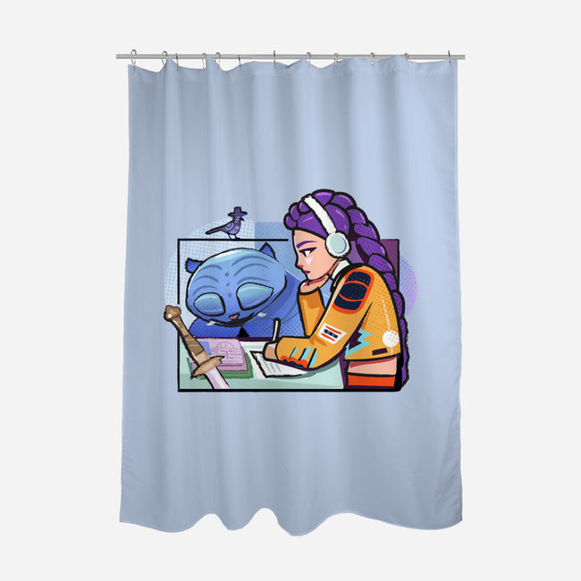 K-pop Mix-None-Polyester-Shower Curtain-Vanadium
