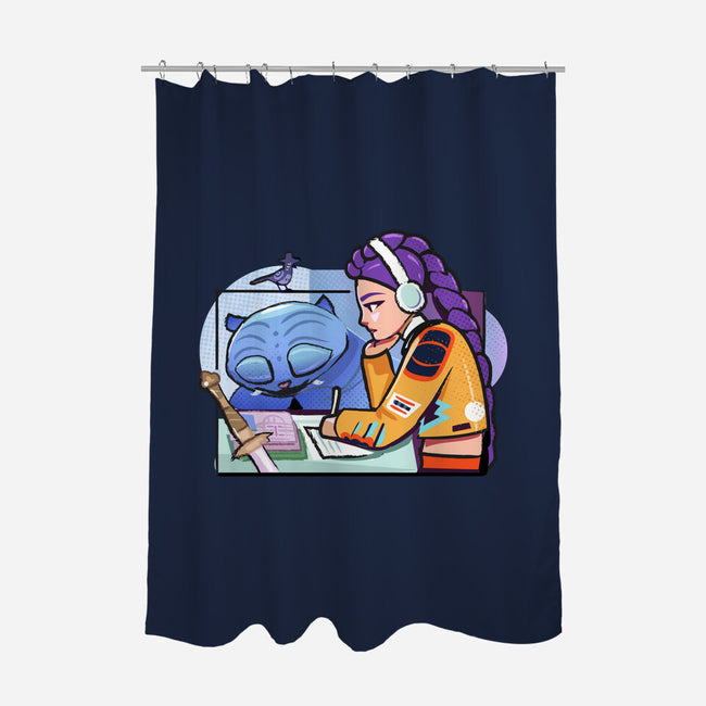 K-pop Mix-None-Polyester-Shower Curtain-Vanadium