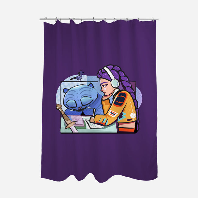 K-pop Mix-None-Polyester-Shower Curtain-Vanadium