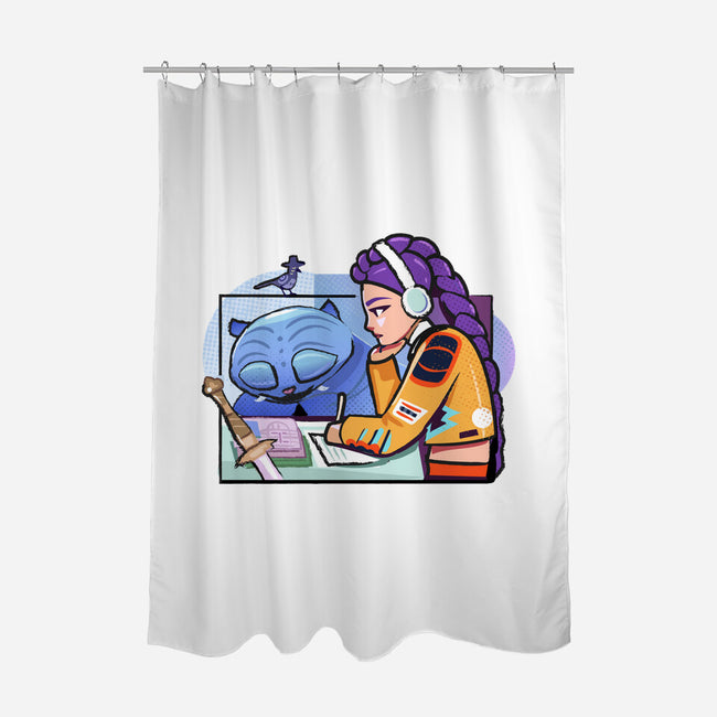 K-pop Mix-None-Polyester-Shower Curtain-Vanadium