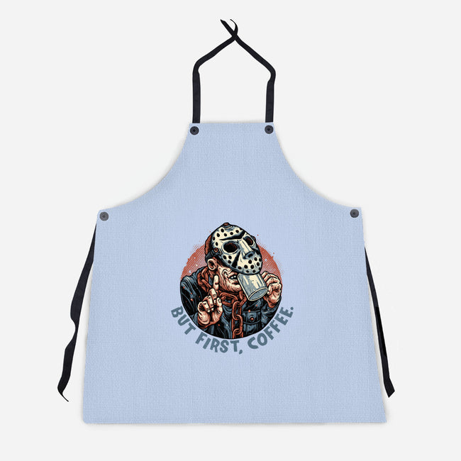 Camp Coffee-Unisex-Kitchen-Apron-glitchygorilla