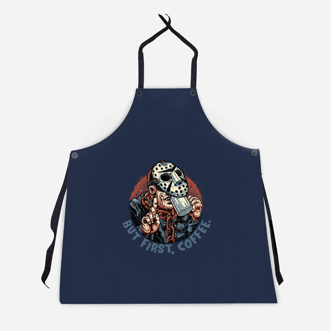 Camp Coffee-Unisex-Kitchen-Apron-glitchygorilla