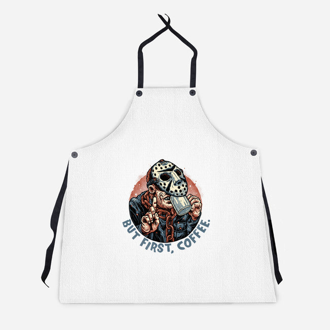 Camp Coffee-Unisex-Kitchen-Apron-glitchygorilla