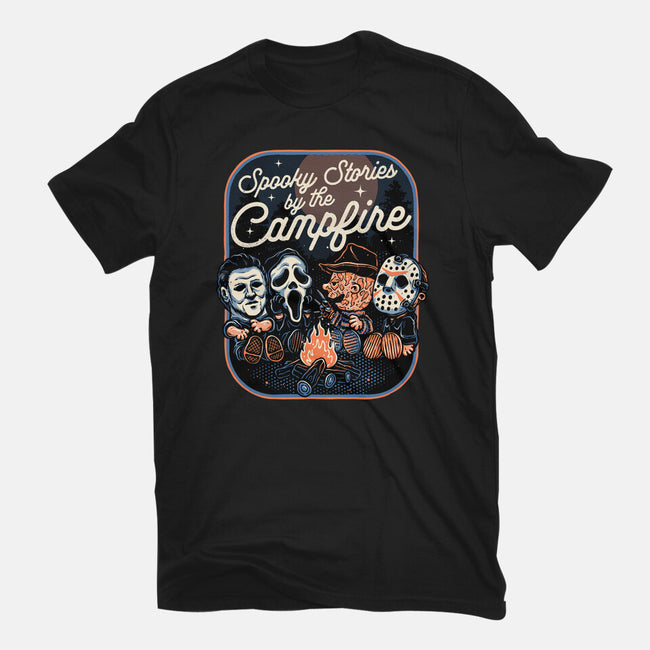 Spooky Campfire-Unisex-Basic-Tee-glitchygorilla