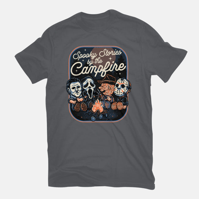 Spooky Campfire-Unisex-Basic-Tee-glitchygorilla