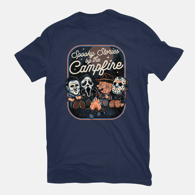 Spooky Campfire-Youth-Basic-Tee-glitchygorilla