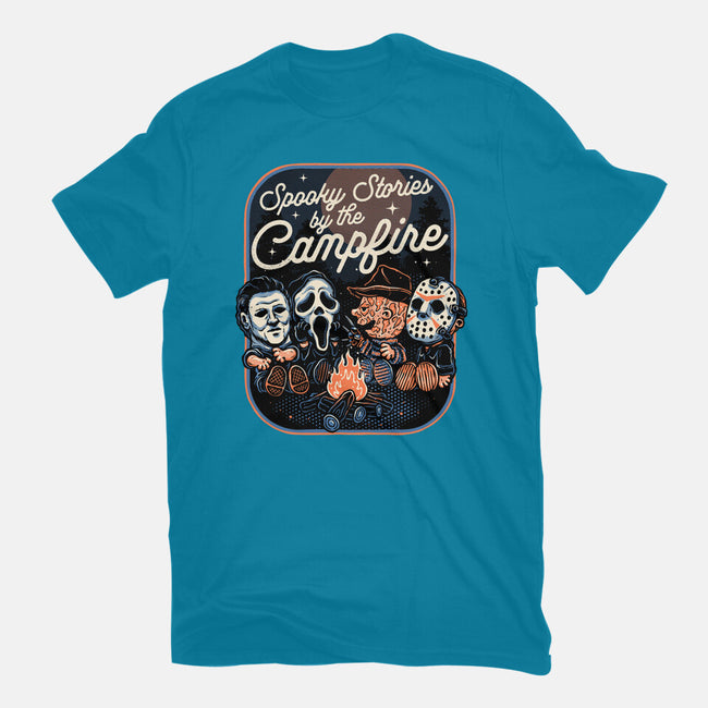 Spooky Campfire-Unisex-Basic-Tee-glitchygorilla