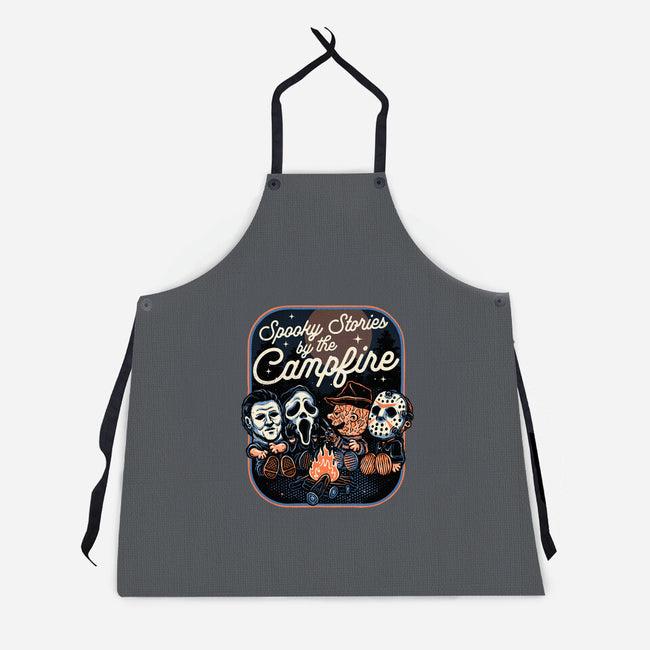 Spooky Campfire-Unisex-Kitchen-Apron-glitchygorilla