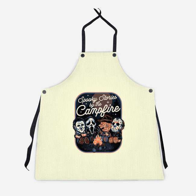 Spooky Campfire-Unisex-Kitchen-Apron-glitchygorilla