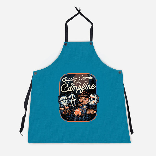 Spooky Campfire-Unisex-Kitchen-Apron-glitchygorilla