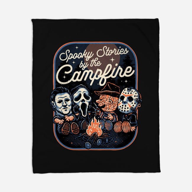Spooky Campfire-None-Fleece-Blanket-glitchygorilla