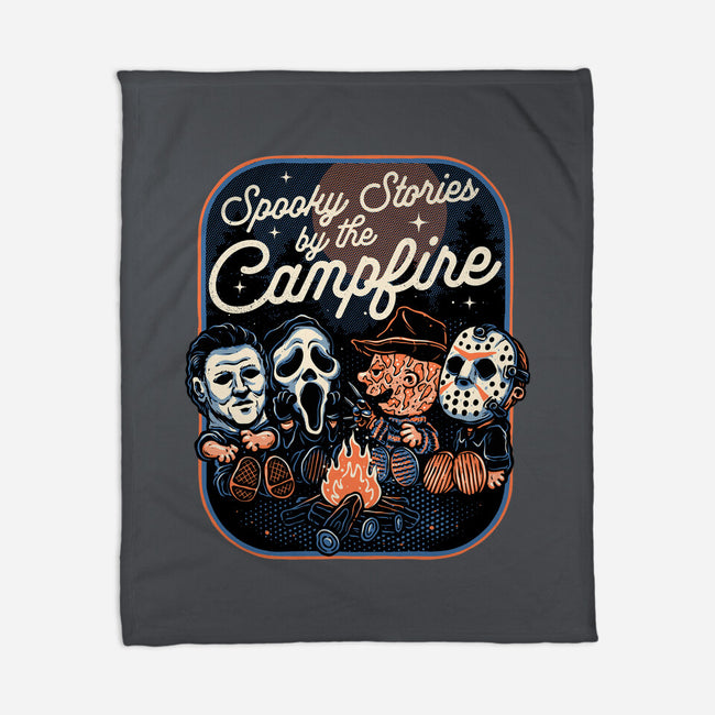 Spooky Campfire-None-Fleece-Blanket-glitchygorilla