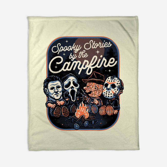 Spooky Campfire-None-Fleece-Blanket-glitchygorilla