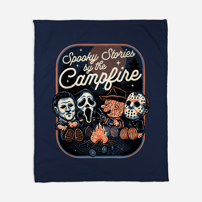 Spooky Campfire-None-Fleece-Blanket-glitchygorilla
