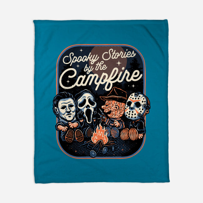 Spooky Campfire-None-Fleece-Blanket-glitchygorilla