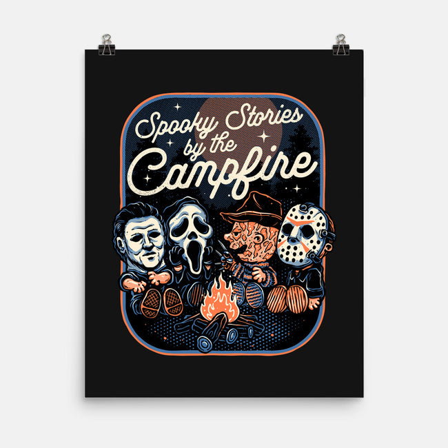 Spooky Campfire-None-Matte-Poster-glitchygorilla